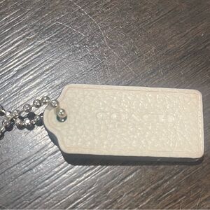 Coach Ivory Leather Tag Keychain
